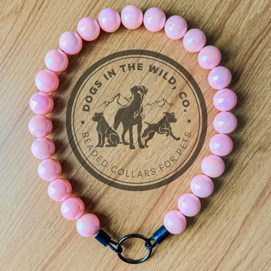 Coral Pink Beaded Collar (20mm)