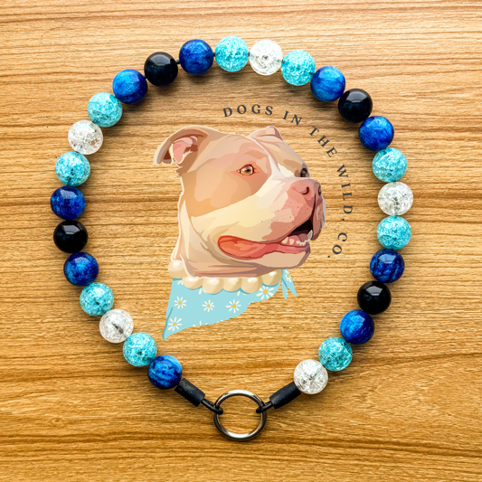 Collar de cuentas de ágata azul