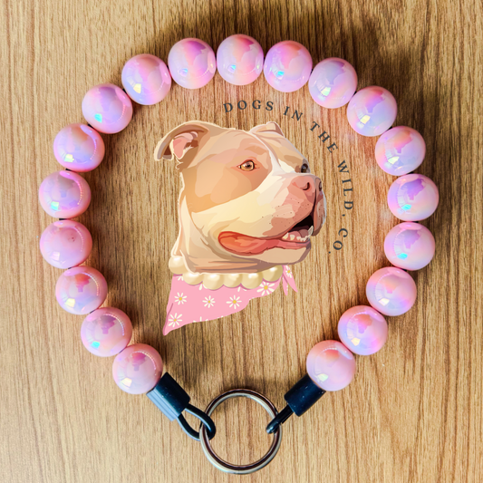 Collar de cuentas rosa coral