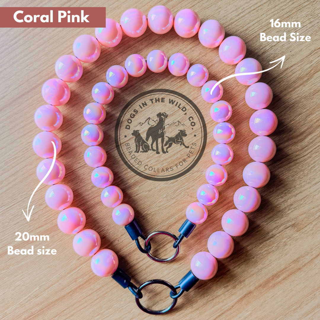 Coral Pink Beaded Collar (16mm)