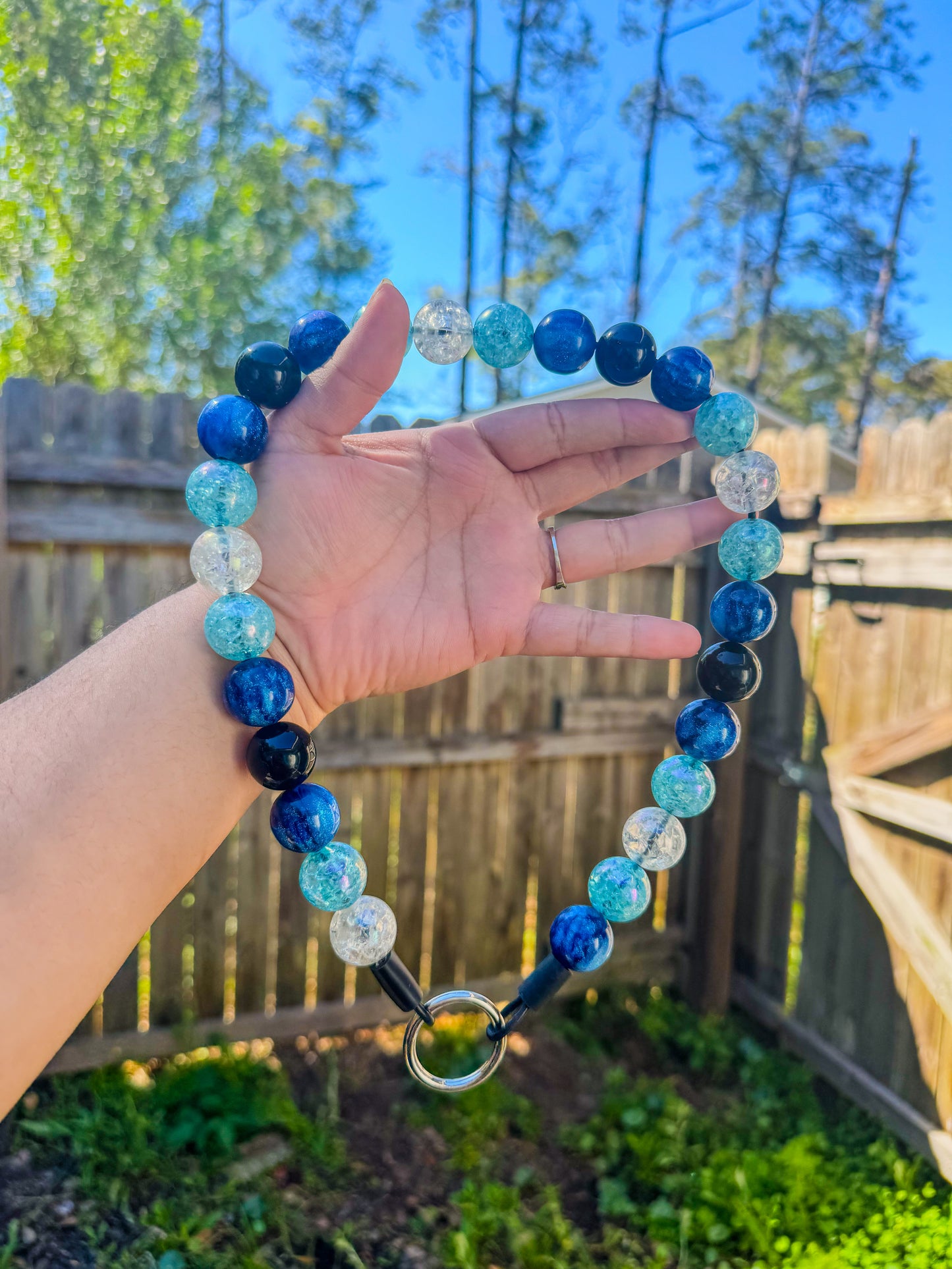 Blue Agate Beaded Collar
