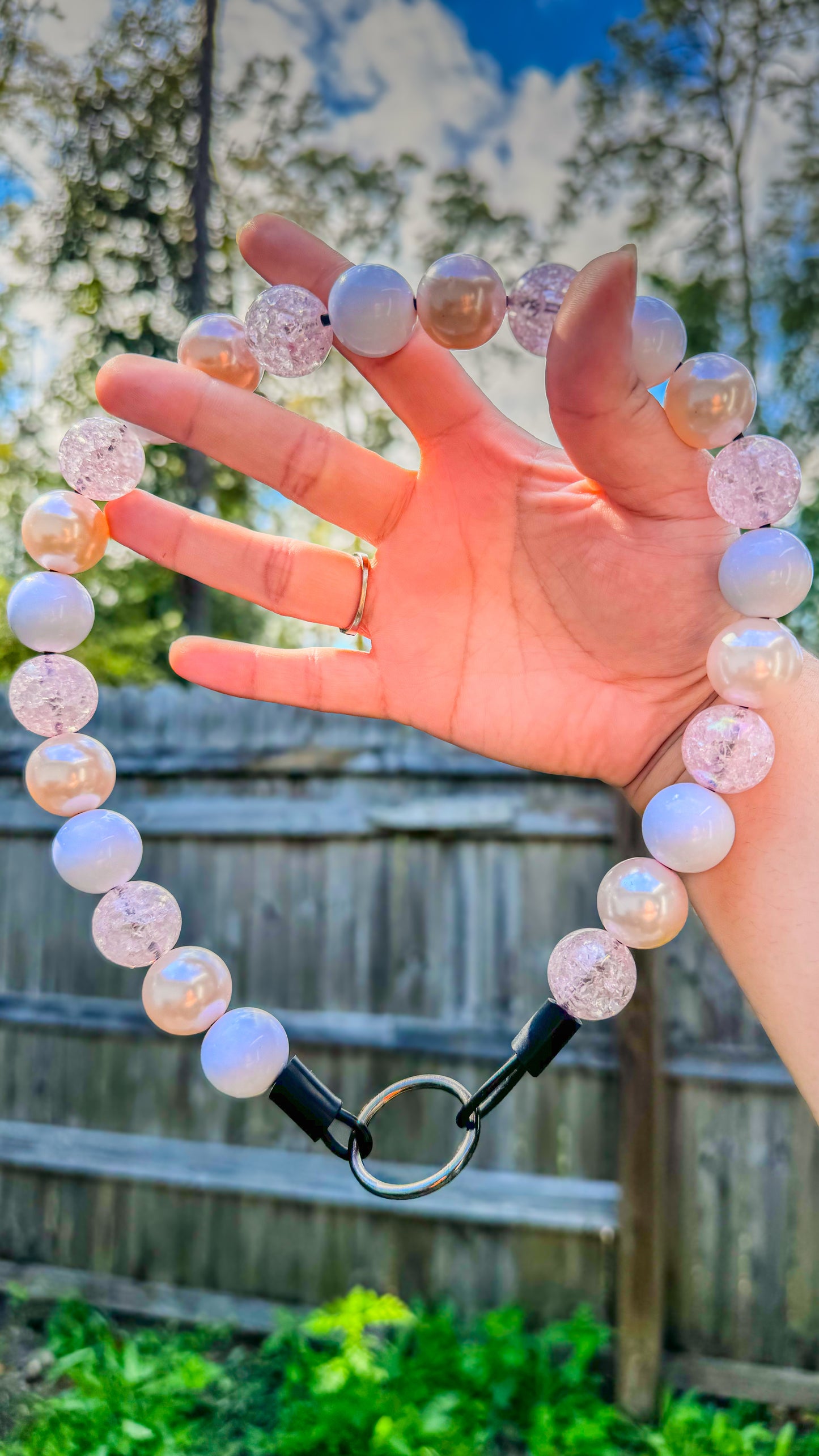 Pink Champagne Beaded Collar